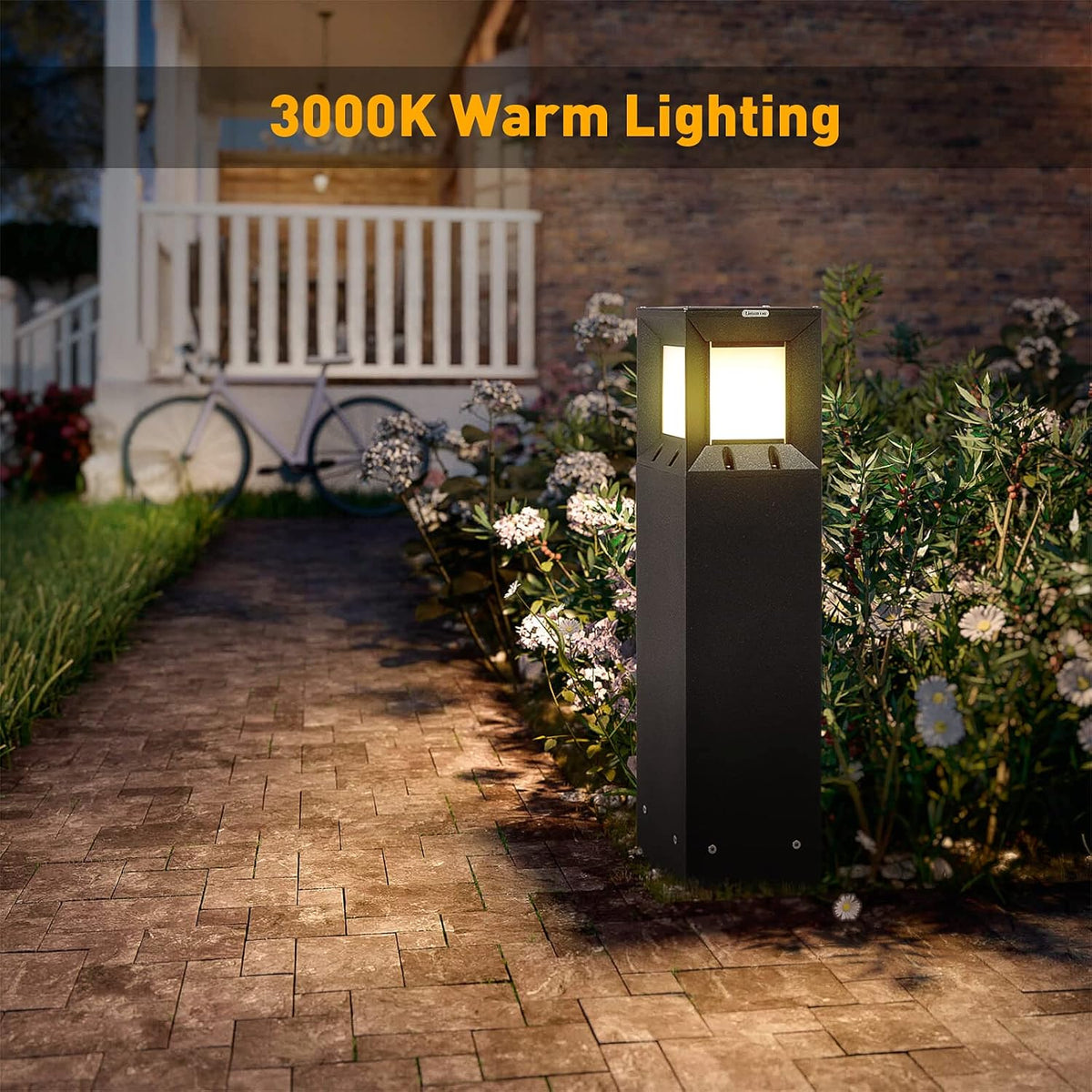 Solar IP54 Waterproof 3000K LED 32 Inches Outdoor Bollard Light B206935