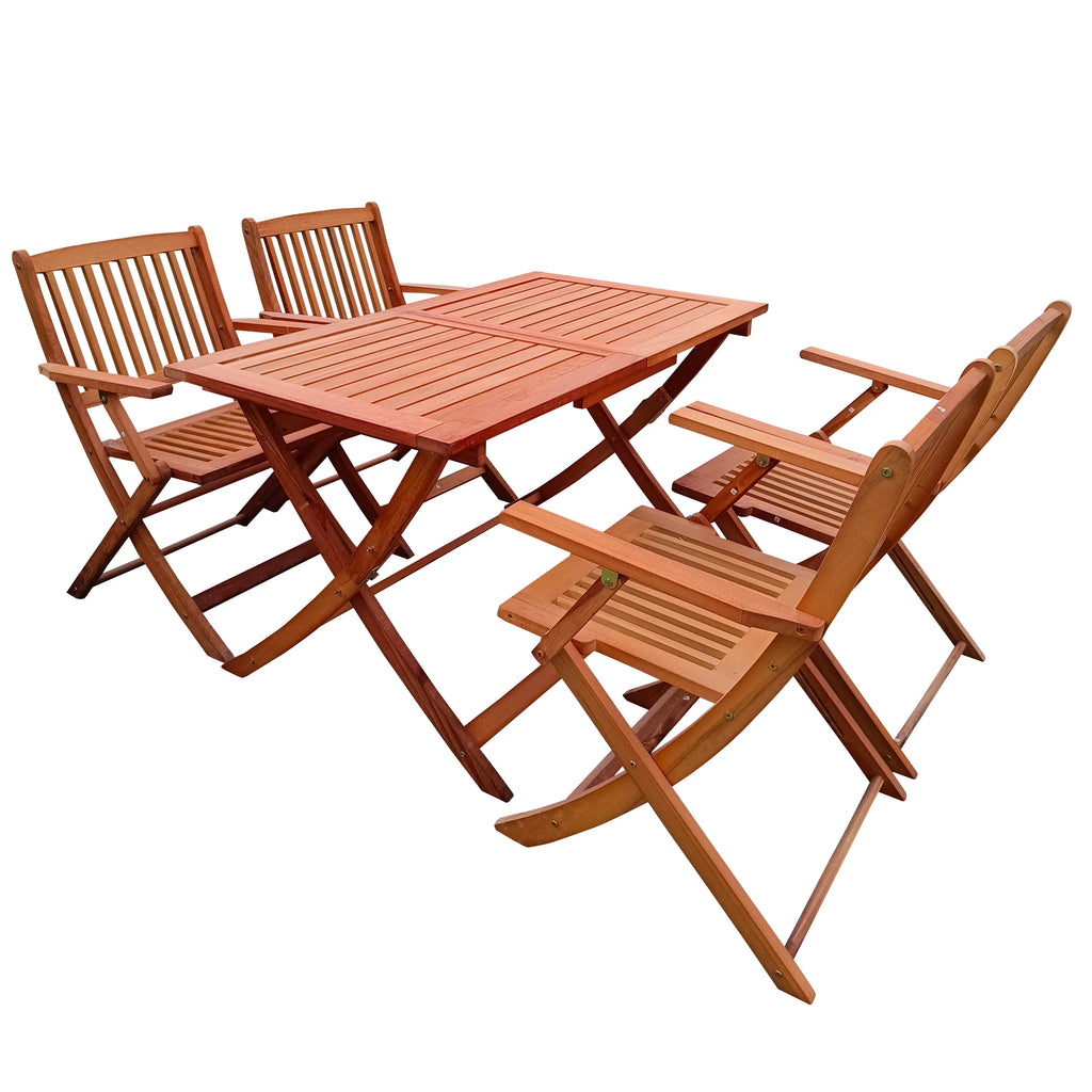 Foldable Patio Dining Set, 4 Folding Chairs & 1 Dining Table K279