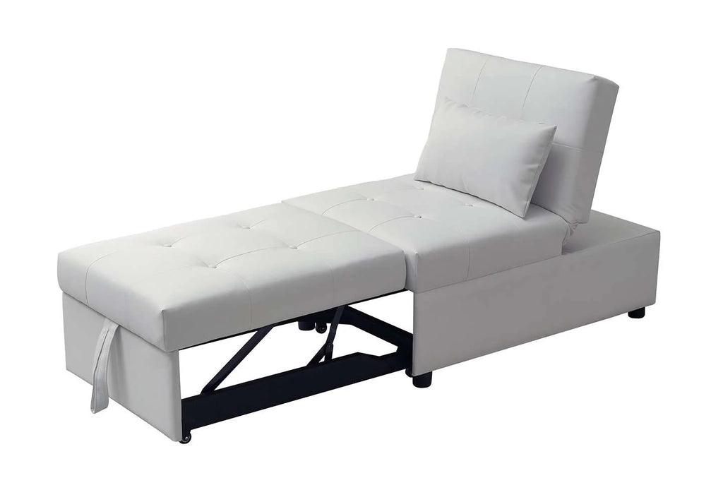 White Convertible Ottoman Sofa Bed L6145