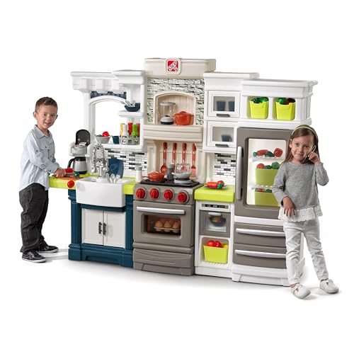 Kids Kitchen Playset with Lights and Sounds, 78 Piece Toy Accessories I69007
