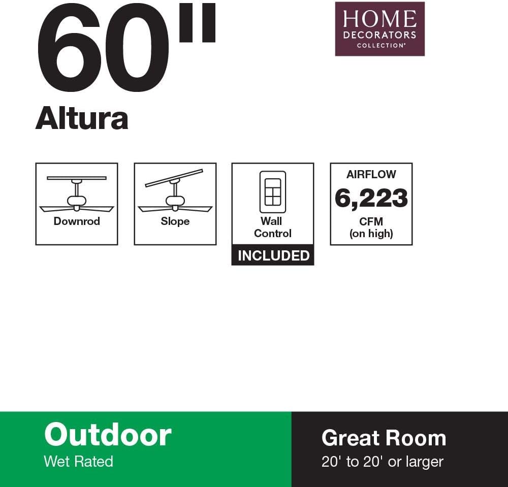 60" Outdoor Oil Rubbed Bronze Ceiling Fan I75299