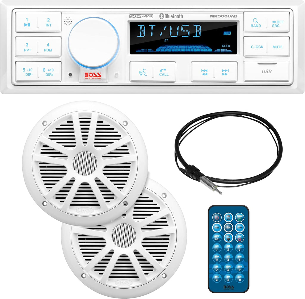 Marine Radio Receiver with Bluetooth USB Weatherproof Digital Media MP3 Player AM/FM M6943