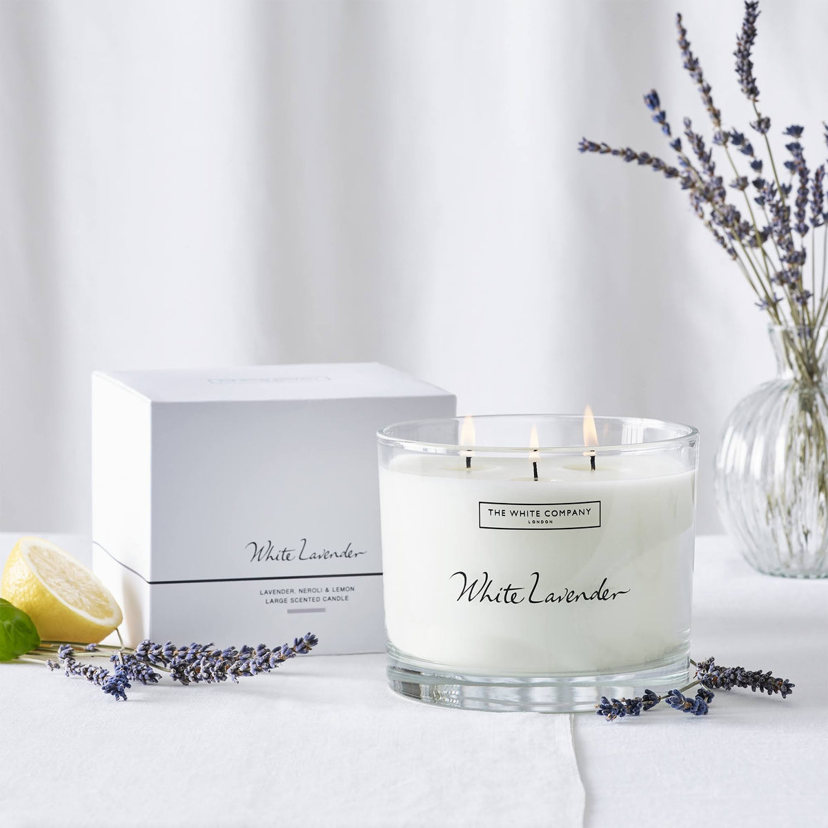 White Lavender Large Candle N63647