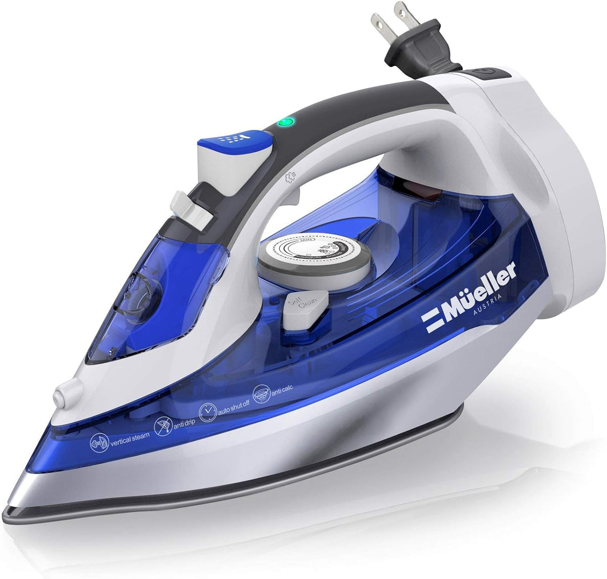 Steam Iron, Retractable Cord, 8 Ft Cord, Pack of 2 K92825