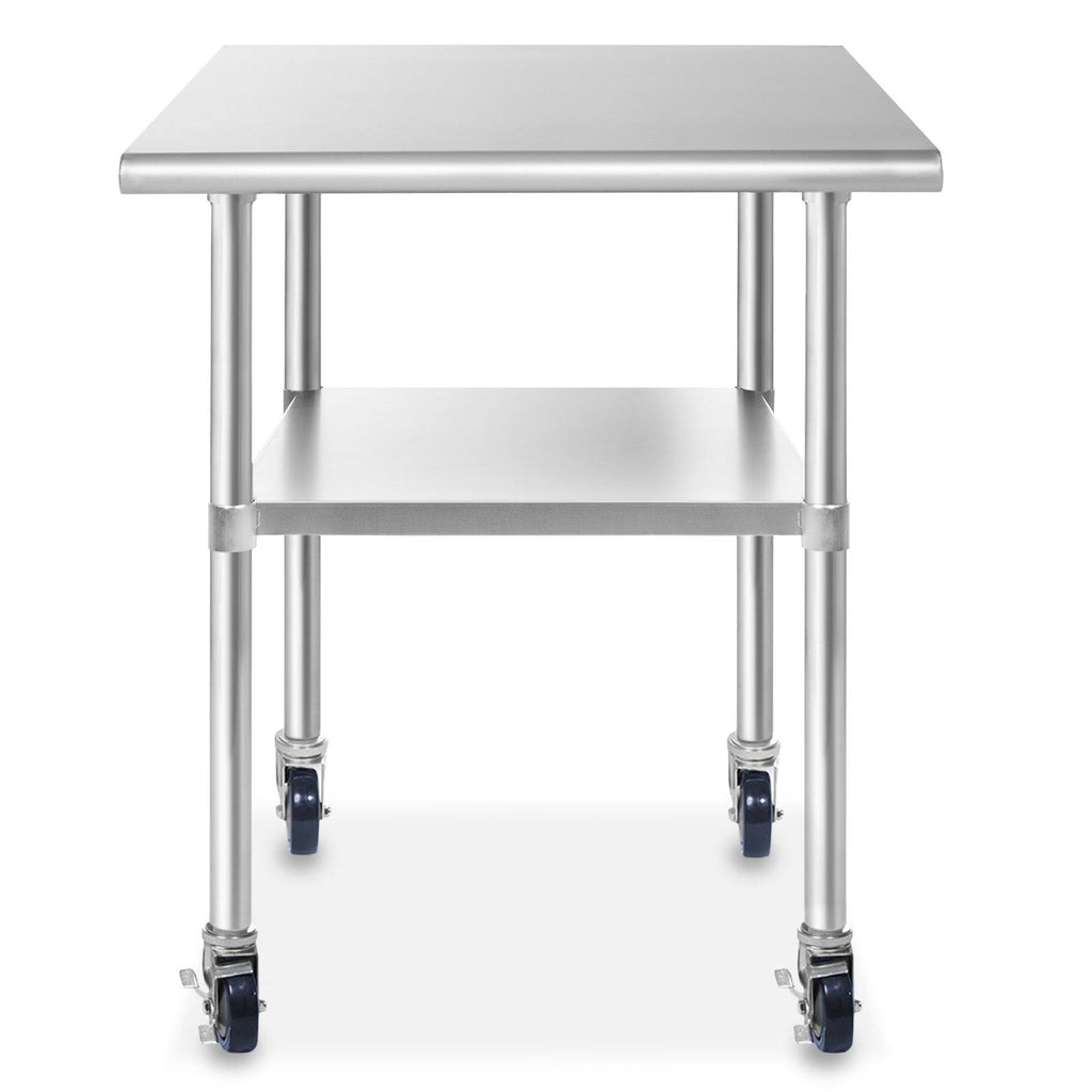 Stainless Steel Commercial Kitchen Prep & Work Table with 4 Casters P797683