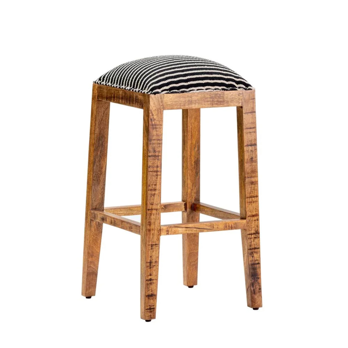 Black and White Wood Striped Barstool X1284