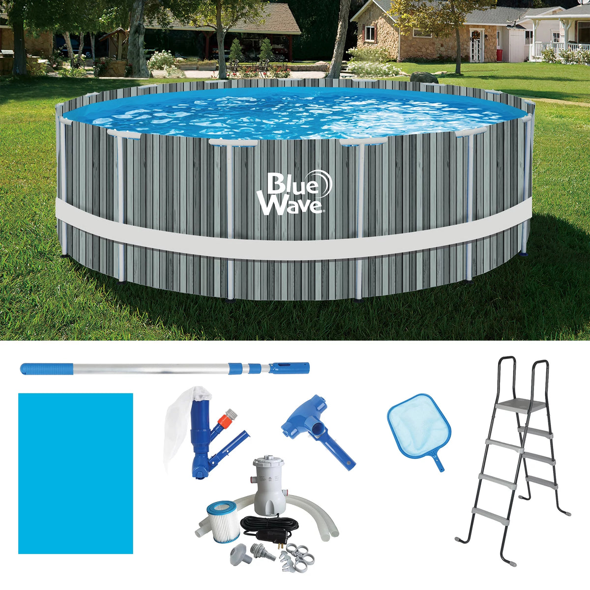 15-ft Round 48-in Deep Above Ground Swimming Pool with Cover I884