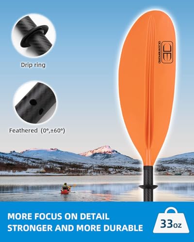 Carbon Fiber Kayak Paddle 90.5in/230cm with Paddle Leash Y871358