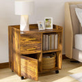 Wood File Cabinet with Storage and Drawers P2522