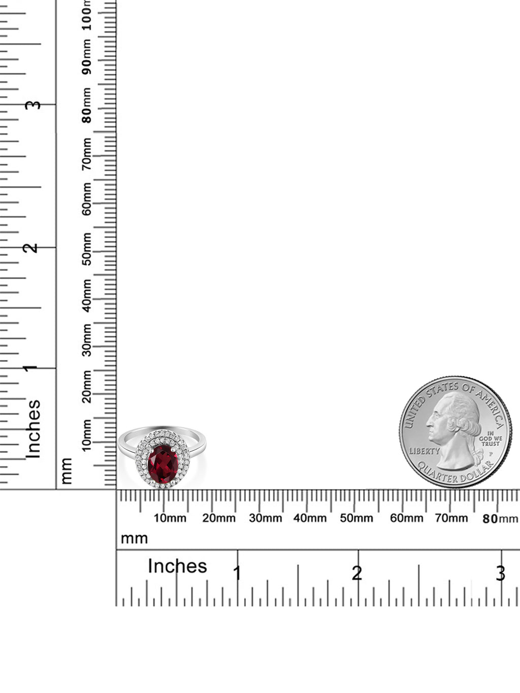 925 Sterling Silver Oval Rhodolite Garnet Halo Engagement Ring (2.55 Cttw, Size 7) L163