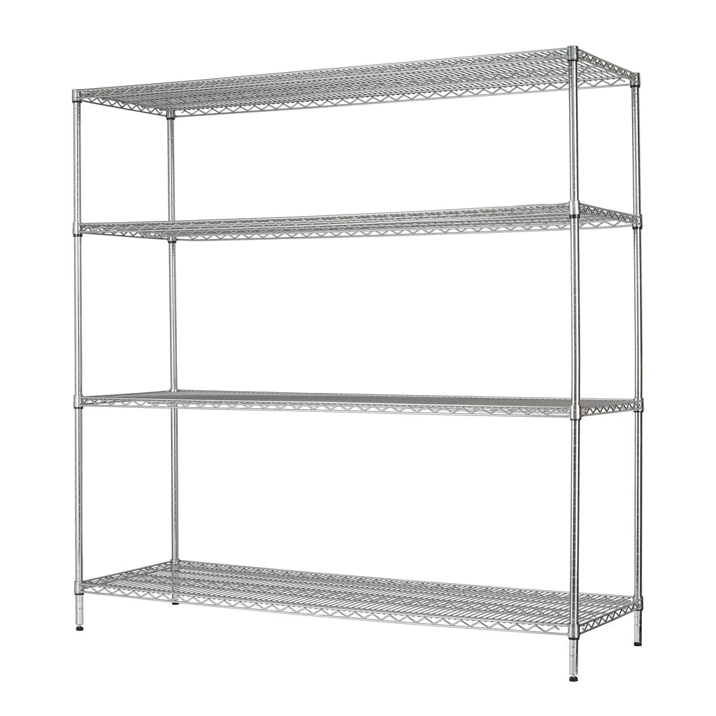 4 Shelf Wire Shelf Unit Chrome 4000 lb R720