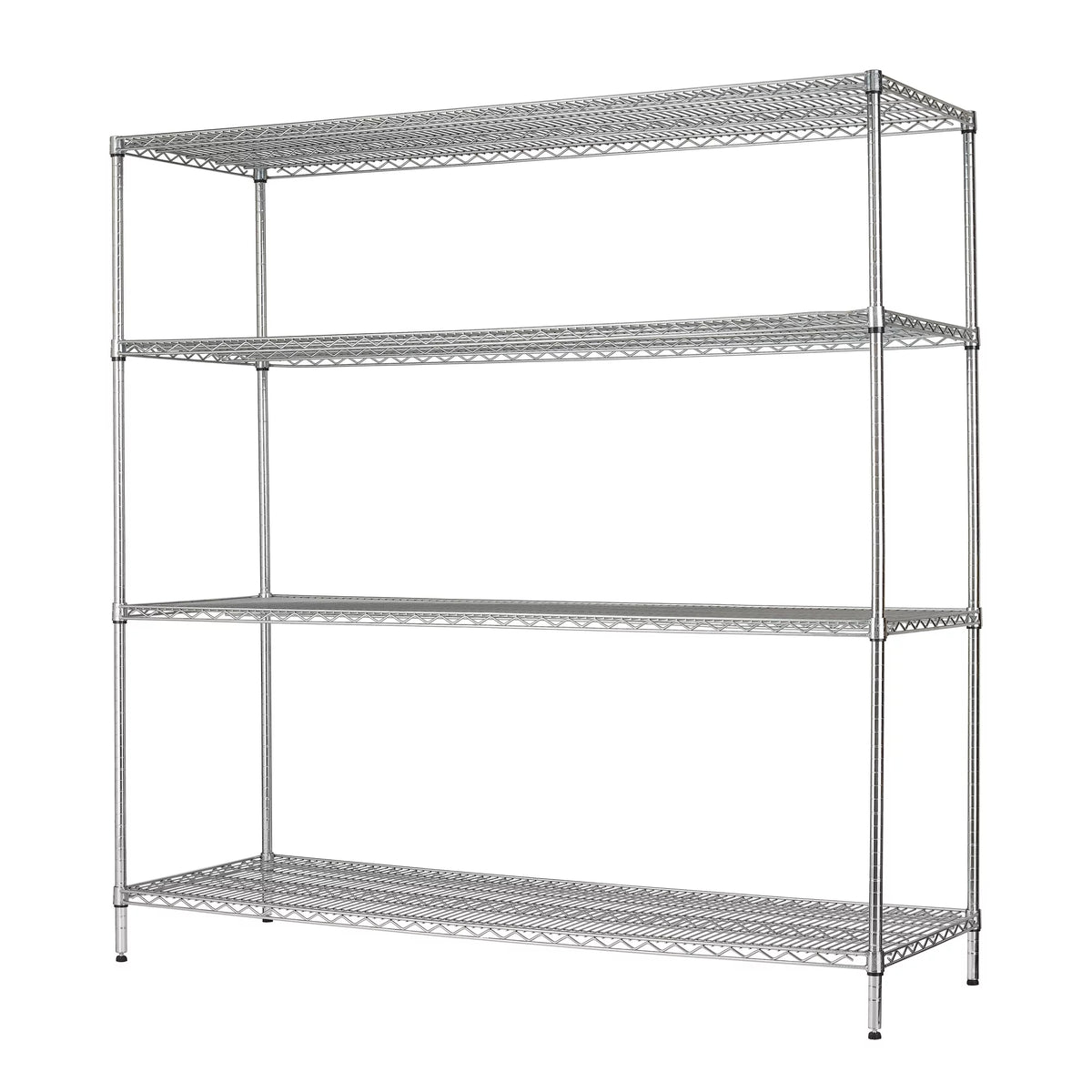 4 Shelf Wire Shelf Unit Chrome 4000 lb R720