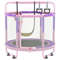 60" 5ft 6-in-1 Trampoline with Swing, Basketball Hoop, Dart Board, Gymnastics Bar P555266