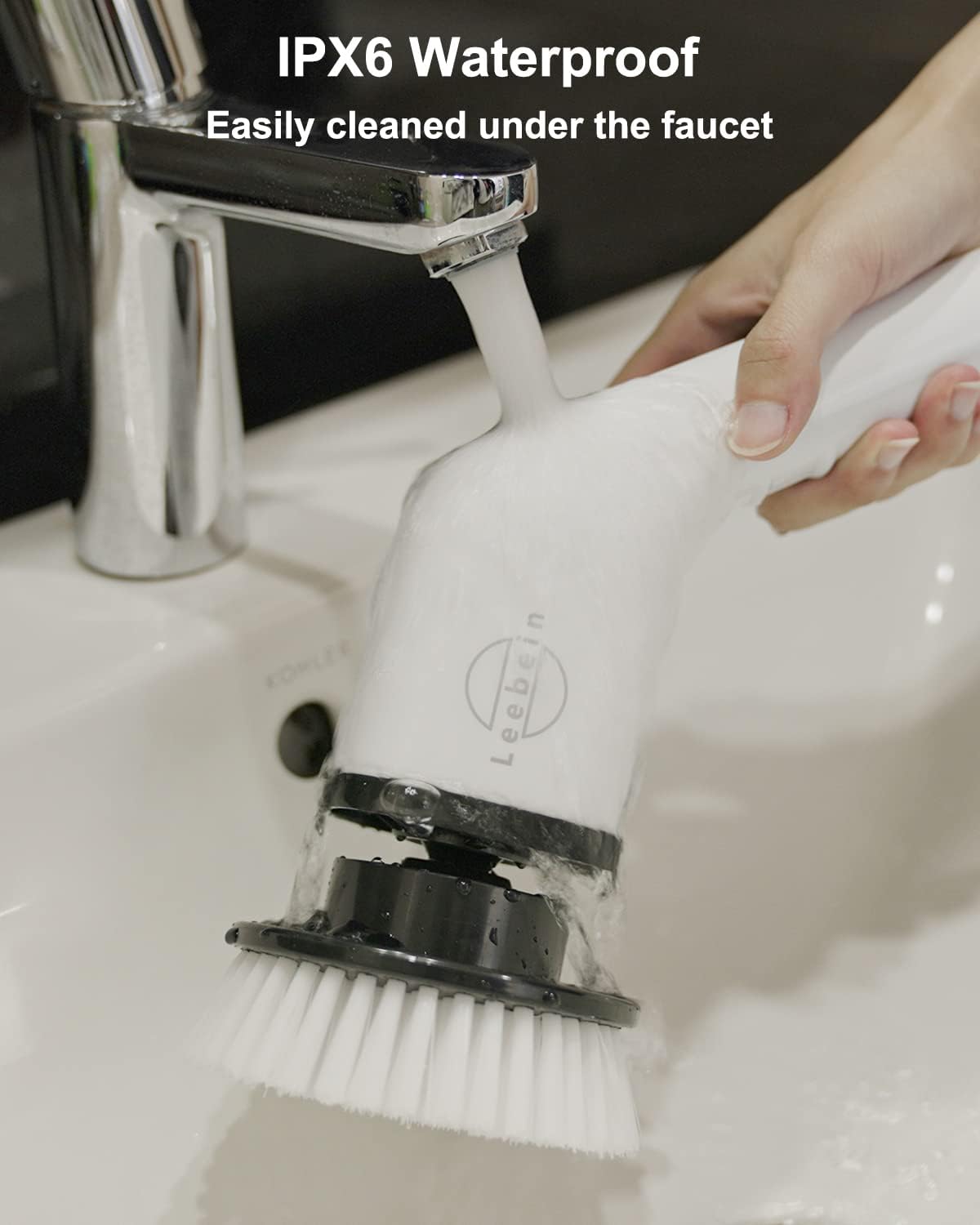 Cordless Electric Spin Scrubber with 8 Replaceable Brush Heads, 54 Inch Adjustable Handle, Pack of 2 T728327