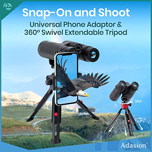 12x42 HD Waterproof Binoculars with Phone Adapter and Tripod E61628