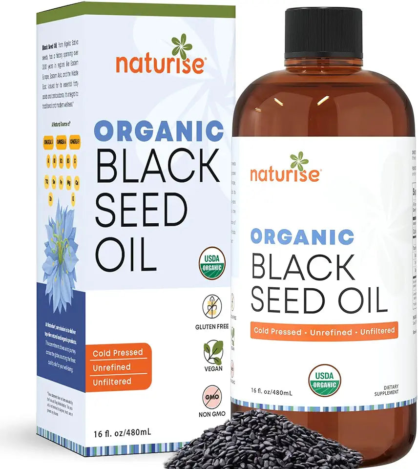 Organic Cold Pressed Black Seed Oil 16 Fl Oz Q1489