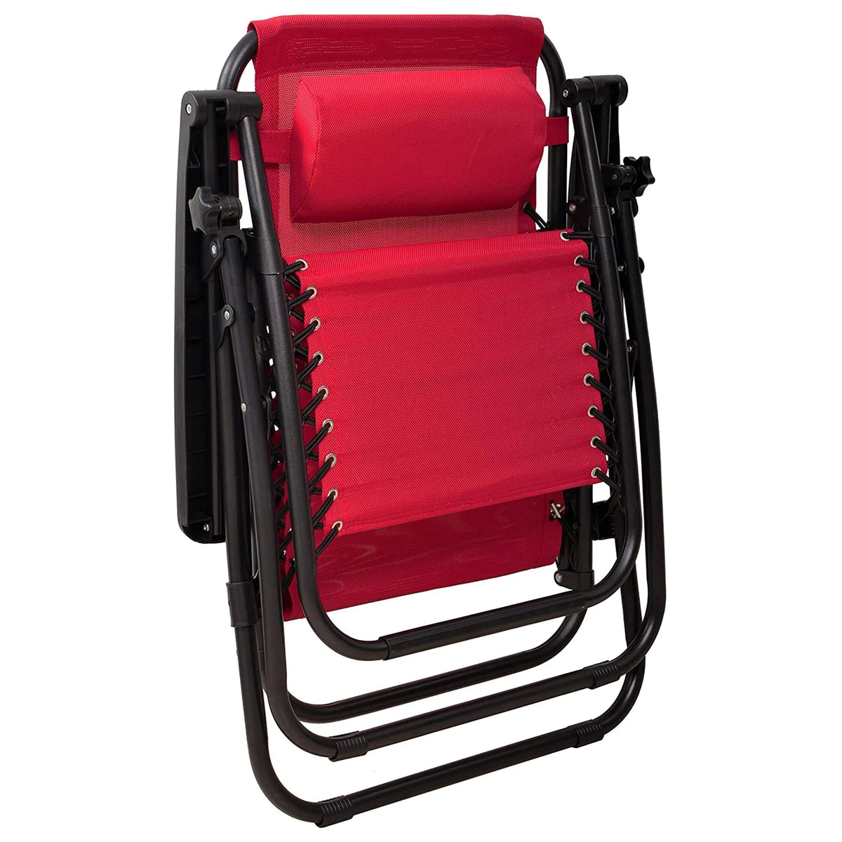 Adjustable Outdoor Zero Gravity Recliner Lounge Chair, Burgundy, 2 I289486