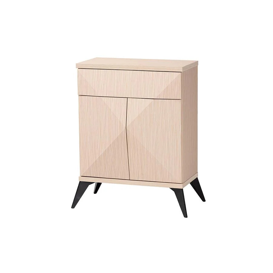 Light Brown and Black Wood 2-Door Sideboard Buffet H214549