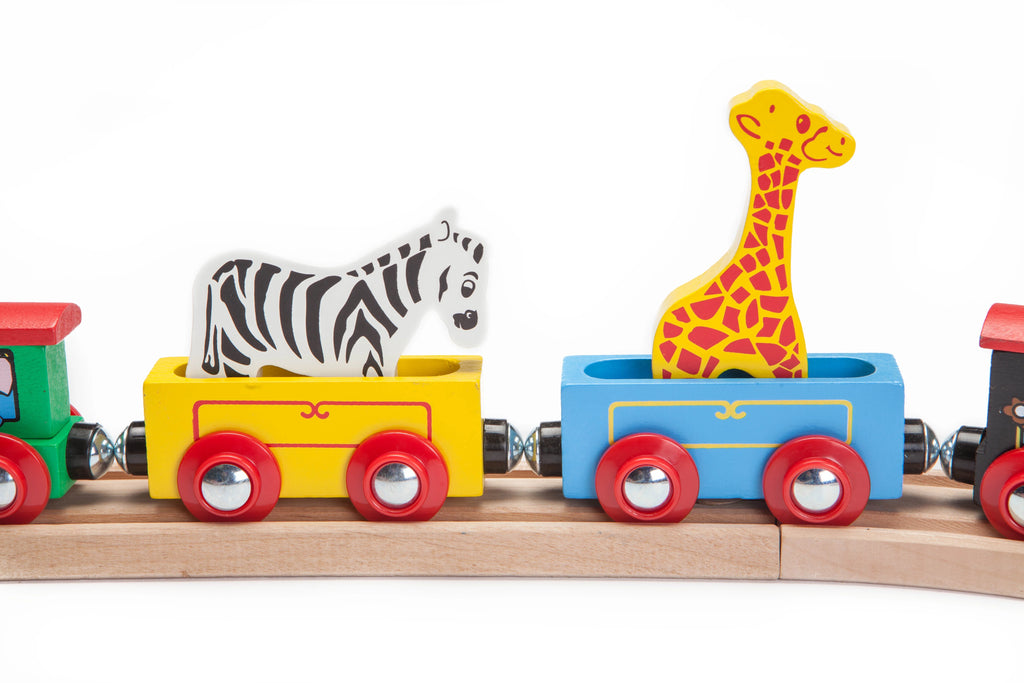 7 Piece Wooden Animal Train Set T283672