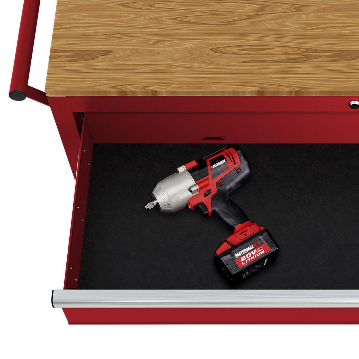 46 in. Mobile Workbench with Solid Wood Top B440908