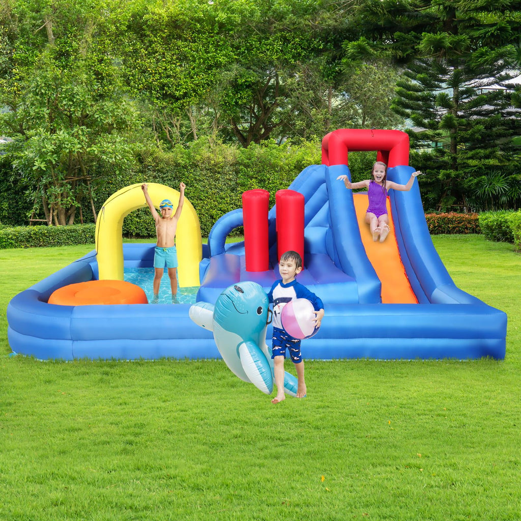 Inflatable Bounce House Castle with 2 Water Slide Pool I4278