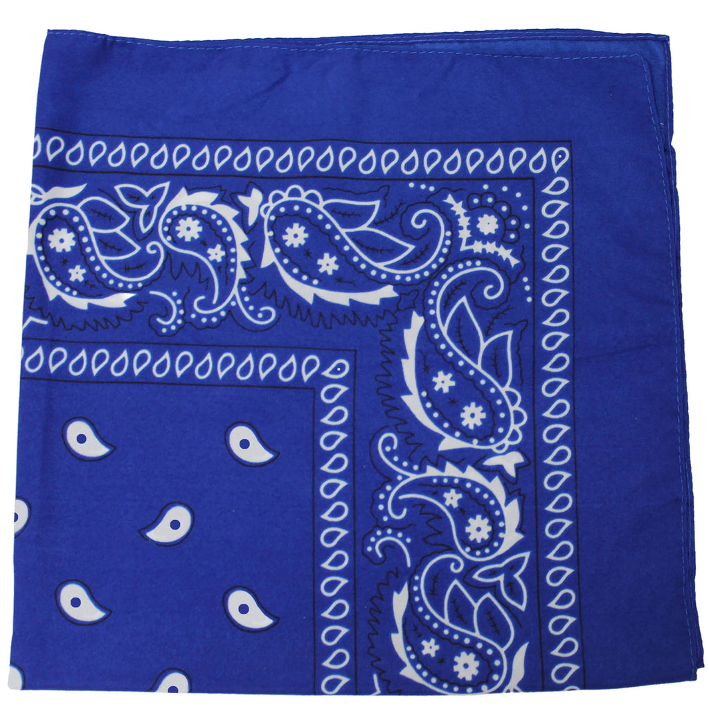 84 Pack Polyester Paisley Bandanas Royal Blue Q524917
