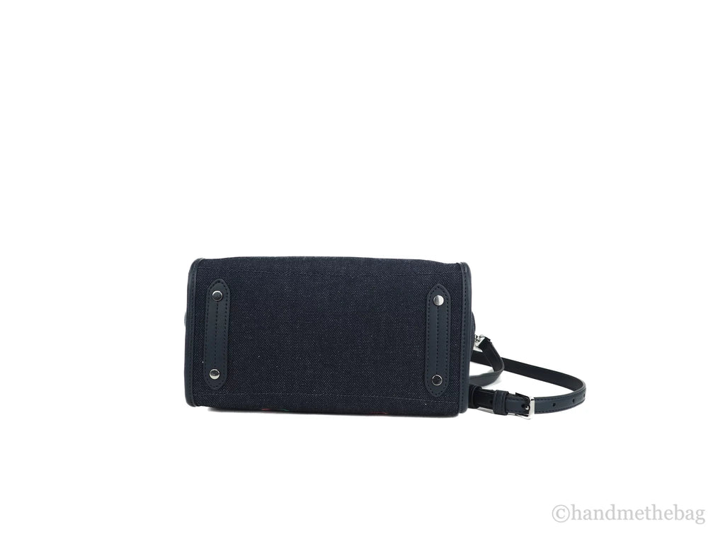 Blue Denim Fabric Shoulder Tote Handbag V60873