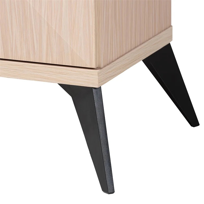 Light Brown and Black Wood 2-Door Sideboard Buffet H214549