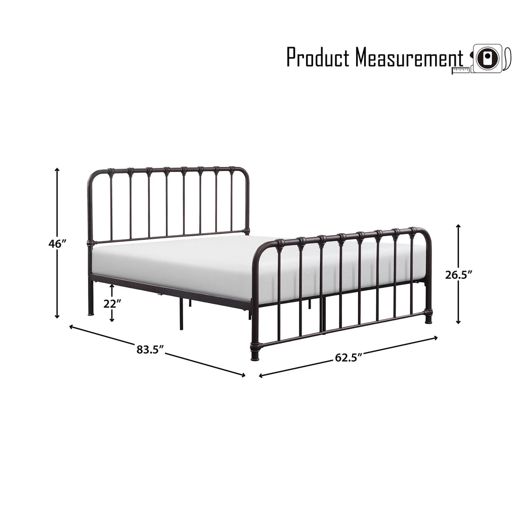 Metal Platform Bed Full Navy Blue L929