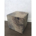 Blue Tufted Square Pouf Ottoman F2508