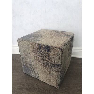 Blue Tufted Square Pouf Ottoman F2508