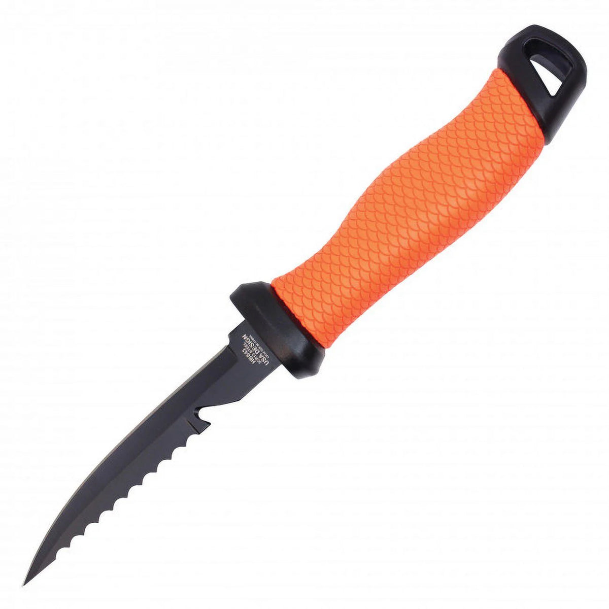 10.5" Gut Hook Filet Knife Orange Handle with Black Sheath M420