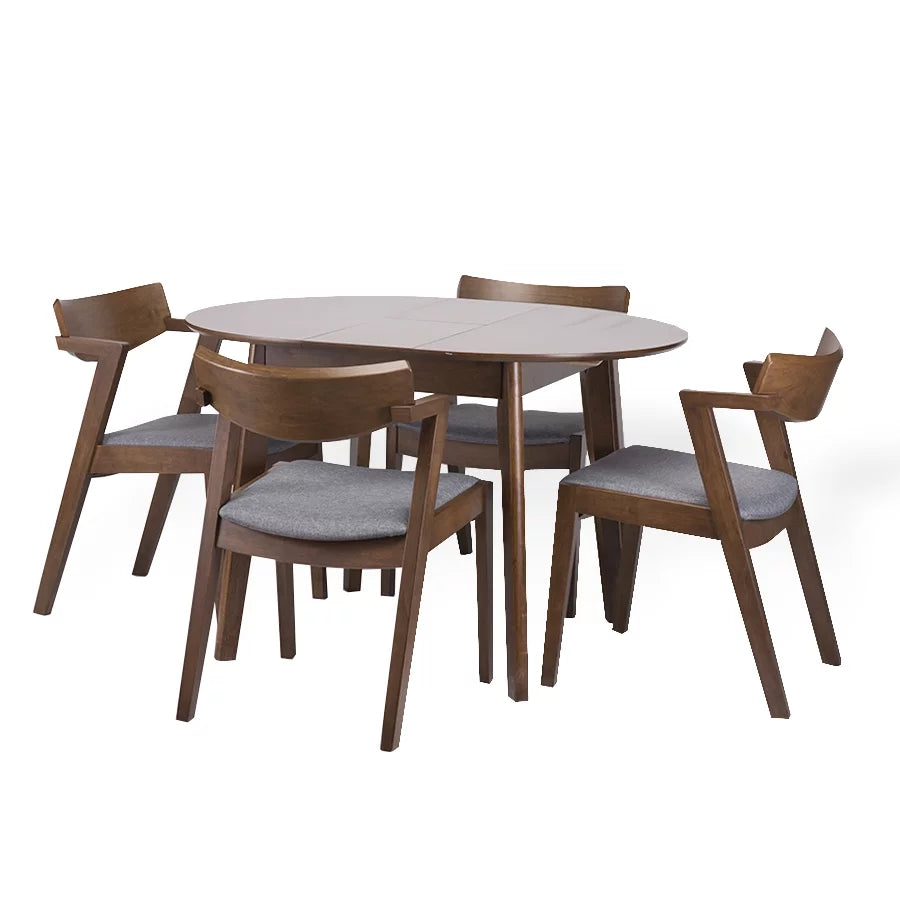 Medium Brown Solid Wood Dining Set of 4 A50476