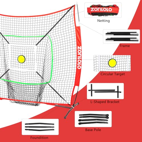 6x6ft Portable Baseball & Softball Net with Carry Bag E2342