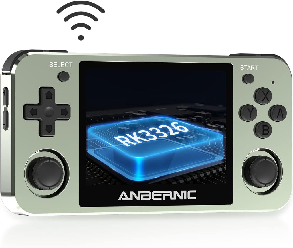 Handheld Game Console 3.5 Inch IPS Screen RK3326 Chip 64G TF Card 2500 Classic Games 3500mAh Battery (Blue) K93020