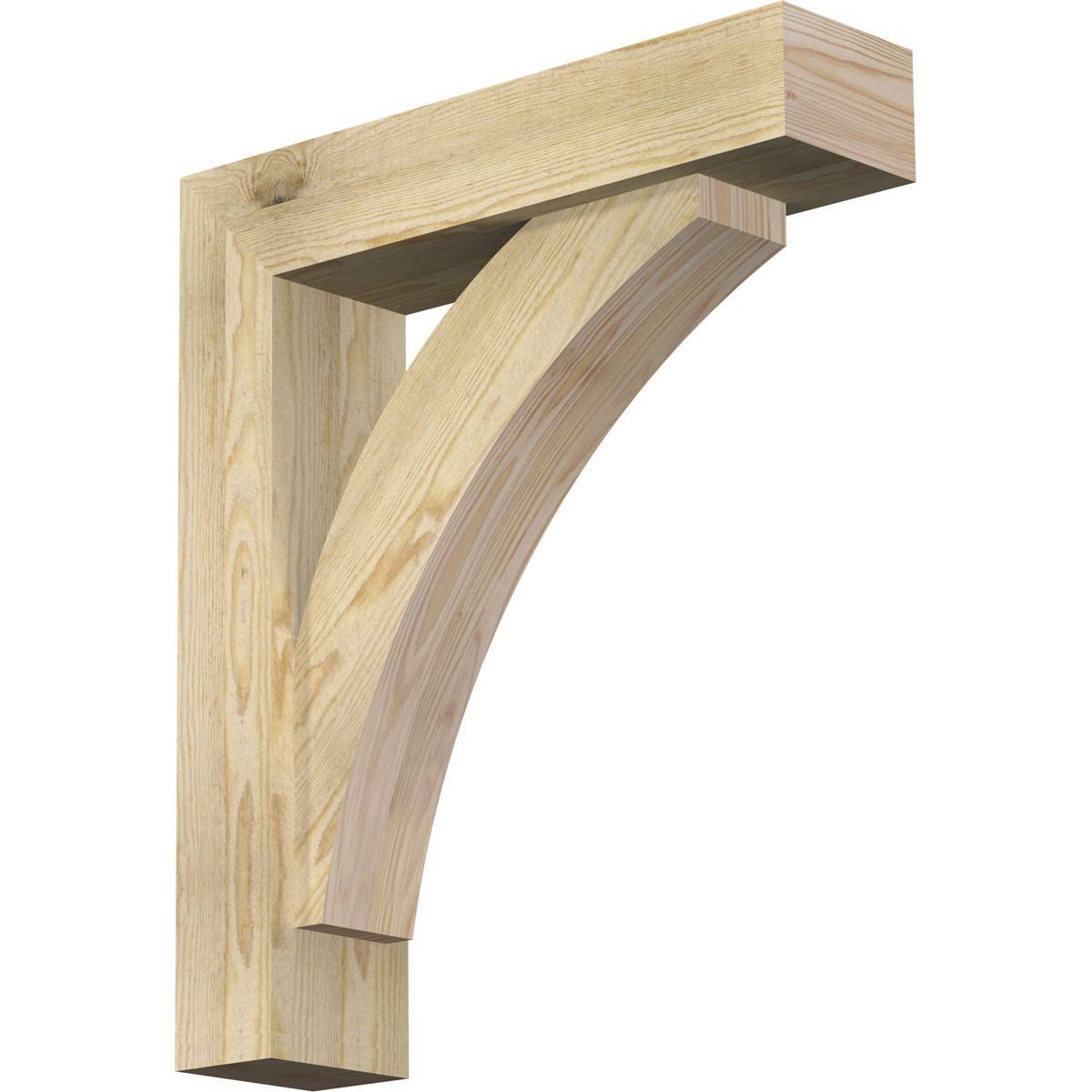 Thorton Block Rough Sawn Bracket with Offset Brace, Douglas Fir P2466