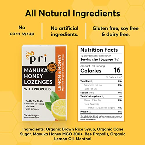 Manuka Honey Lozenges with Propolis, MGO 300+, Lemon, 16 Count/2 Pack P364026