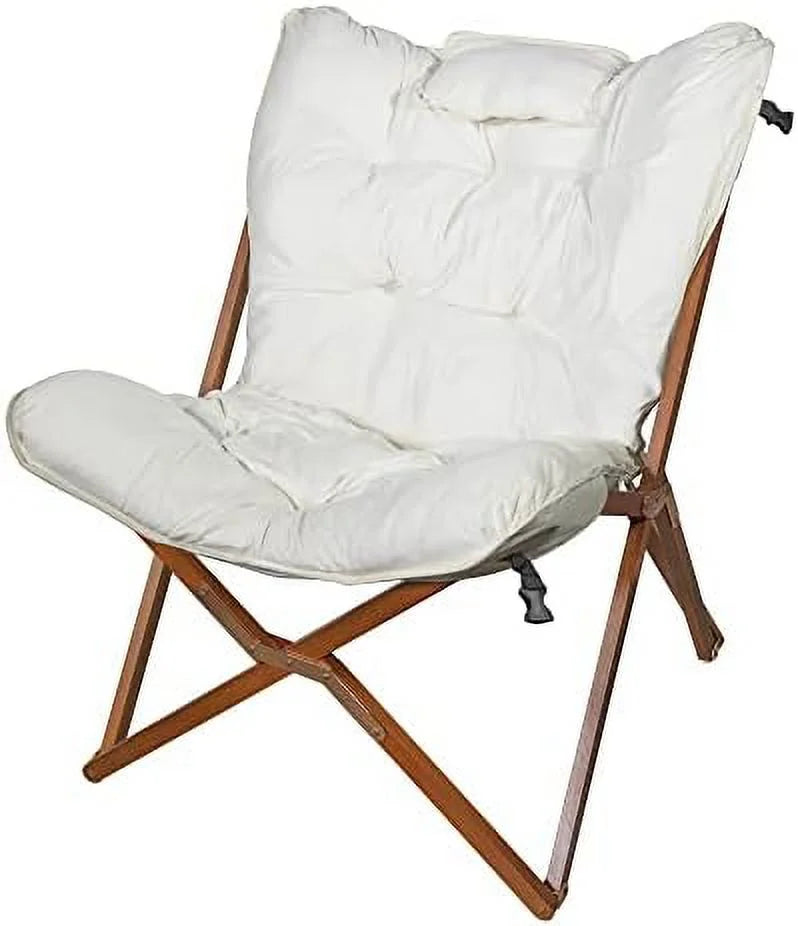 White Wood Folding Accent Chair K36199