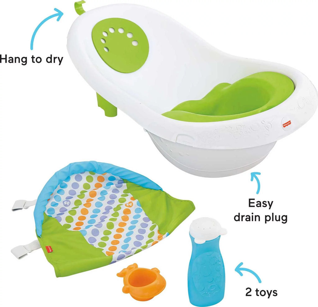 4-in-1 Baby Bath with 2 Toys, Green W795