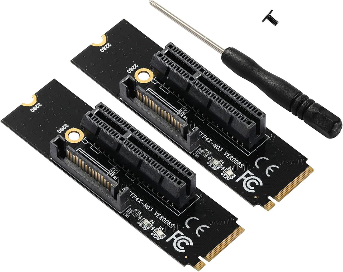 2 Pack M.2 Key M PCI-E Transfer to M.2 NGFF Adapter Card S307081