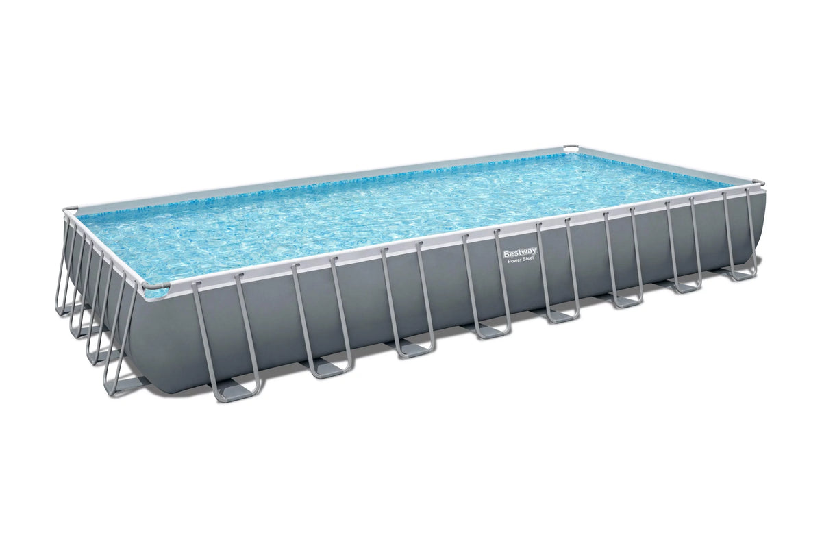 Power Steel 31'4 x 16' x 52 Rectangular Above Ground Pool Set I64094