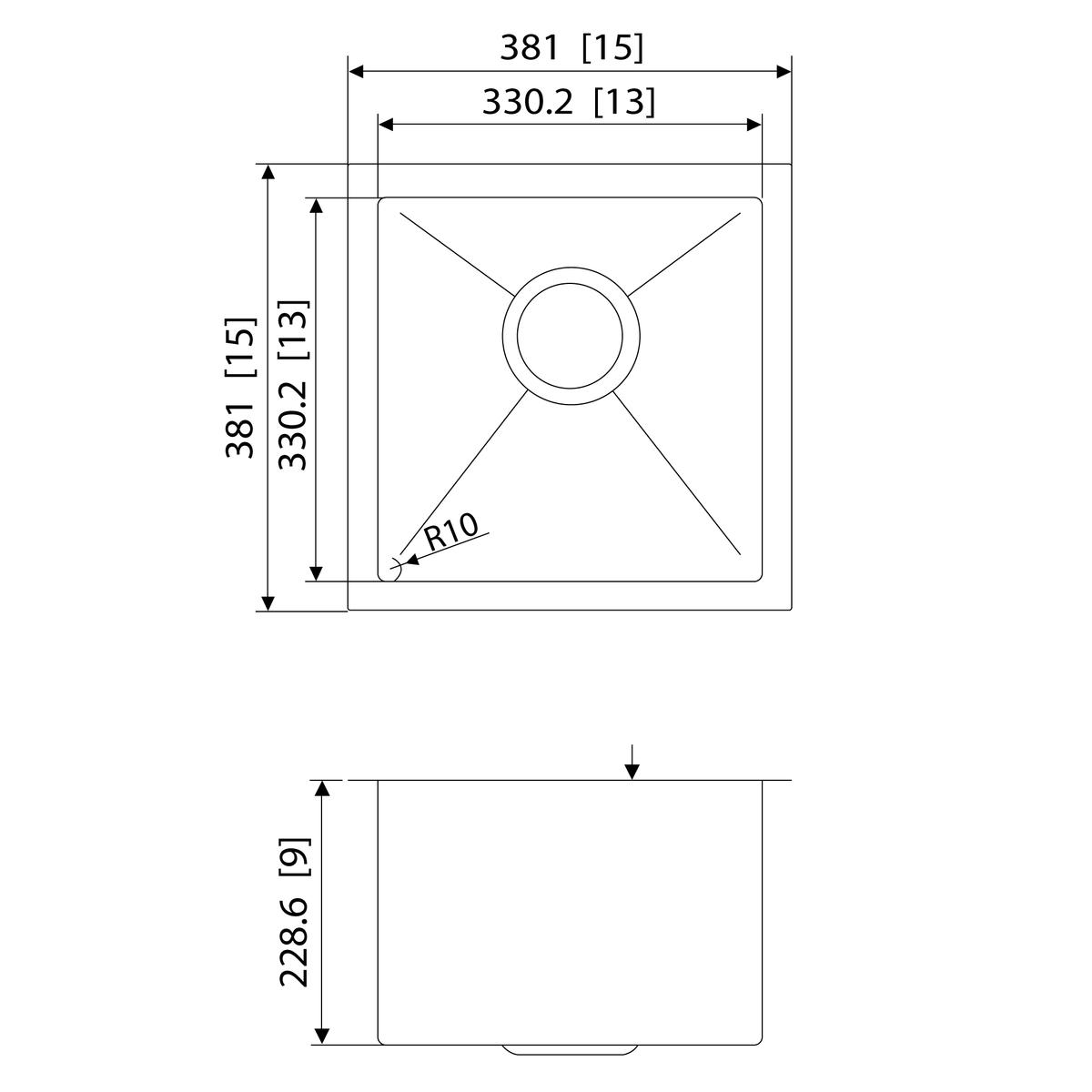 Chrome Stainless Steel Kitchen Sink I998