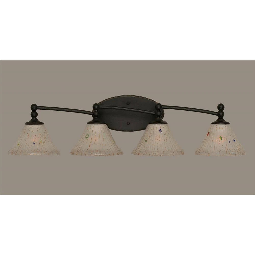 Four Light Bath Bar Dark Granite Finish with Frosted Crystal Glass L3369