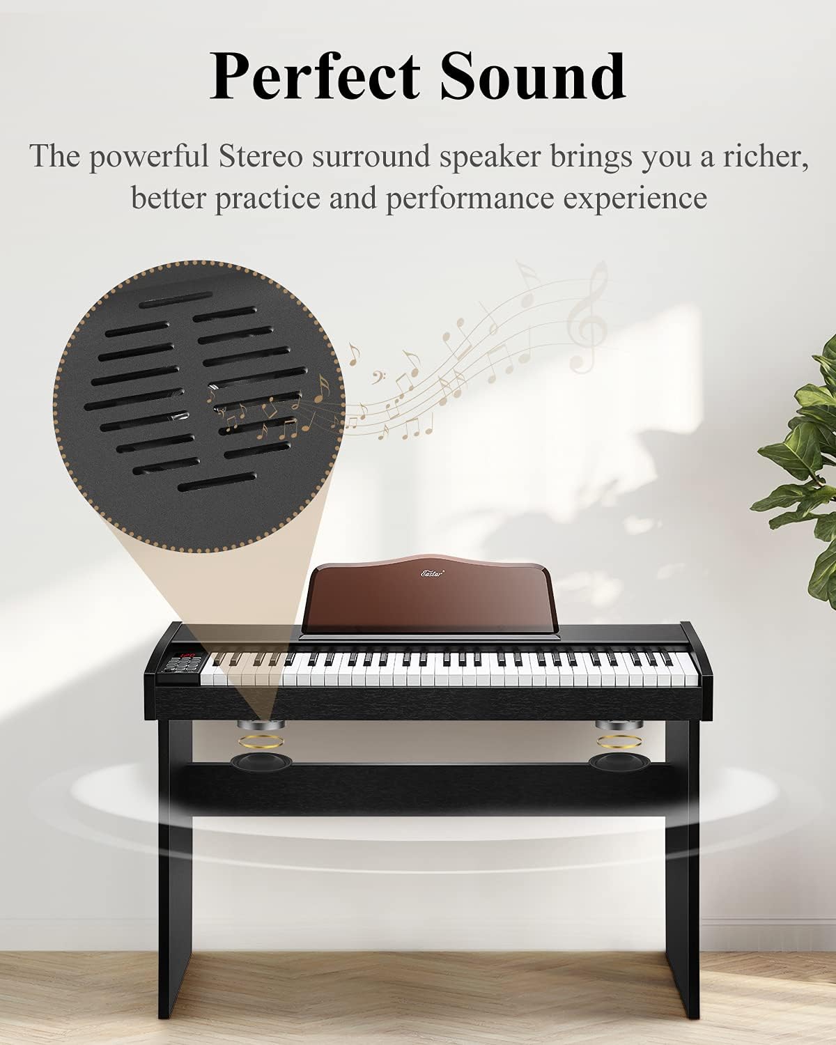 61 Key Full Size Digital Piano with Sustain Pedal & Music Stand R797