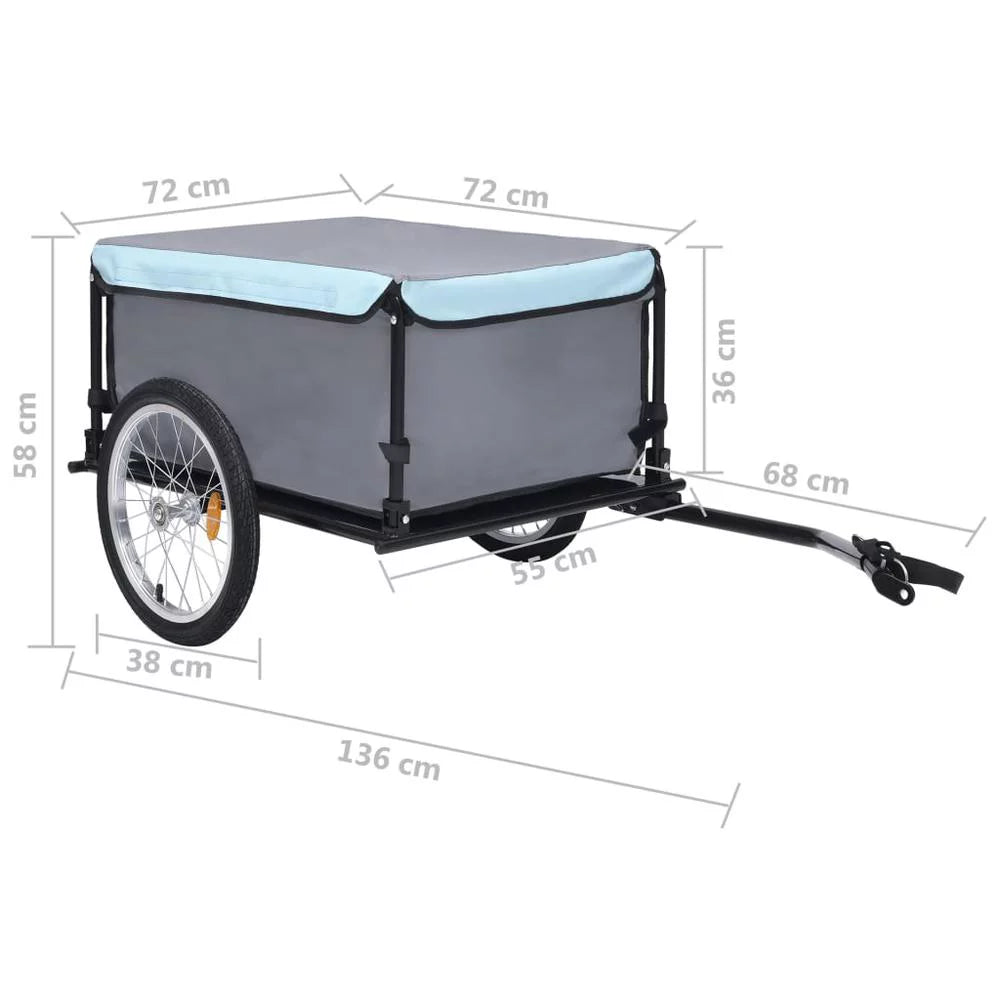 Bike Cargo Trailer Black and Blue 143.3 lb U92007