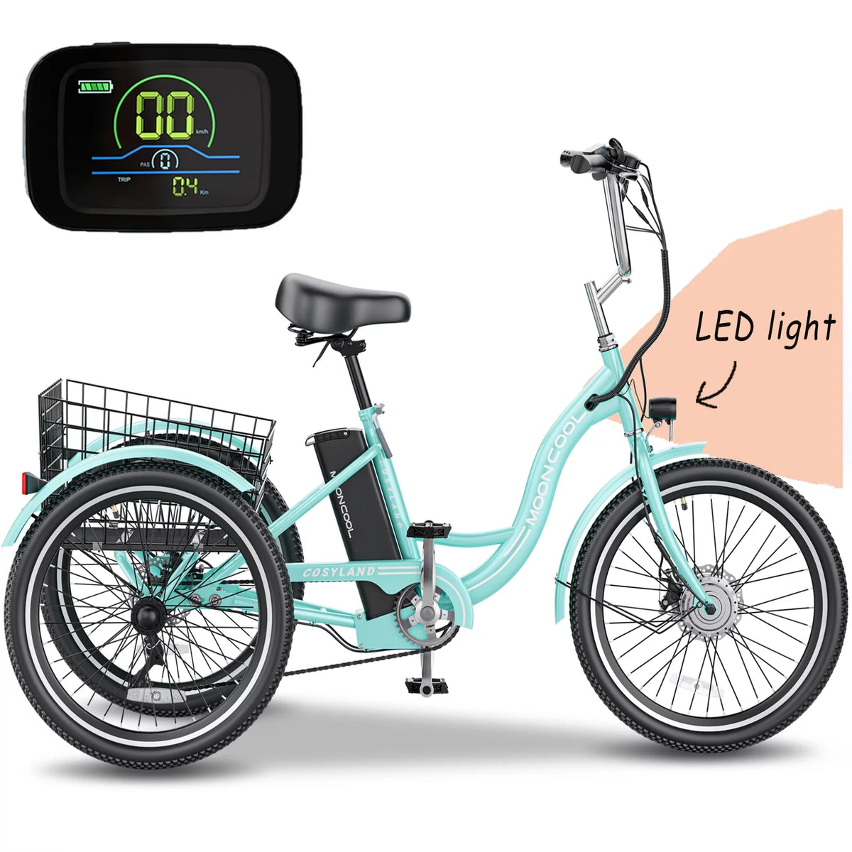 Electric Tricycle with Removable Lithium Battery W733