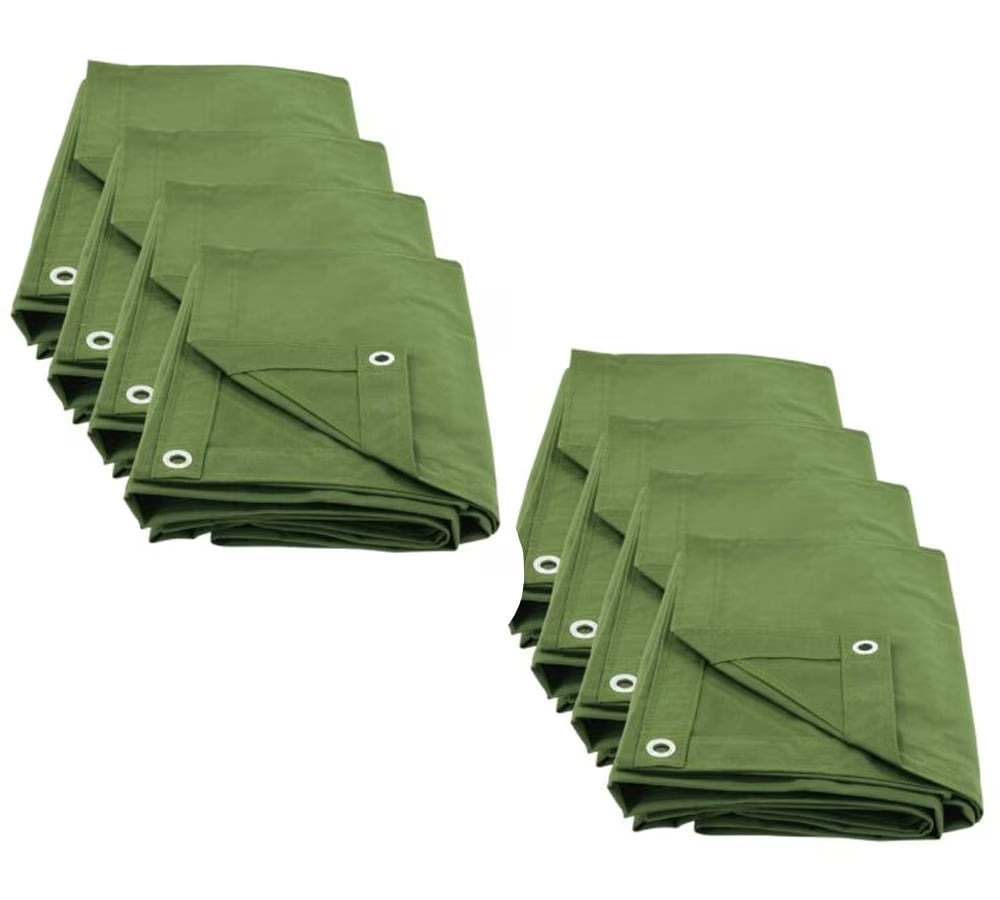 6' x 8' Green Canvas Tarp 12oz Water Resistant C400903