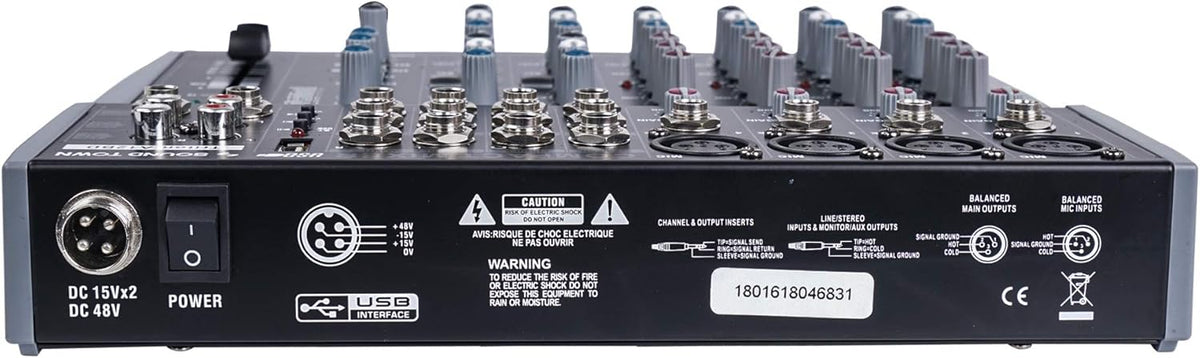 12-Channel Audio Mixer with USB, Bluetooth, DSP and 48V Phantom N151