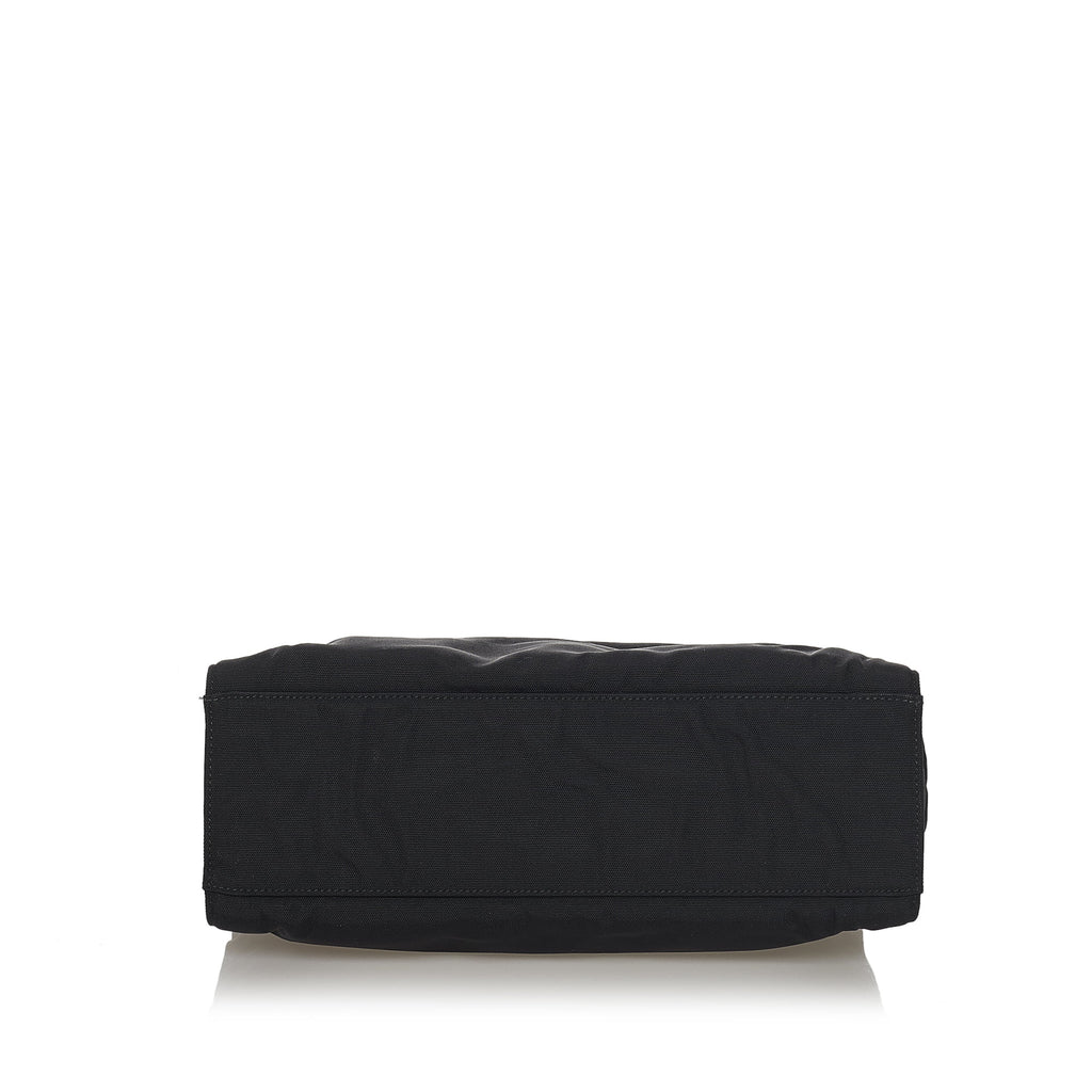 Black Nylon Bamboo Top Handle Handbag Y329332