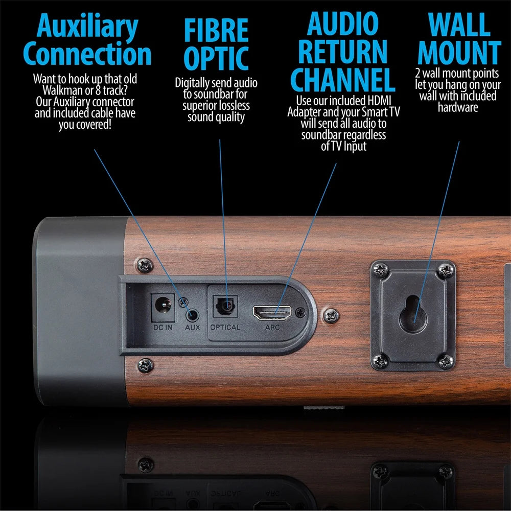 43 inch Crystal UHD 4K Smart TV Bundle with 60W 2.0 Channel Soundbar, TV Wall Mount Bracket and 6-Outlet Surge Adapter O520115